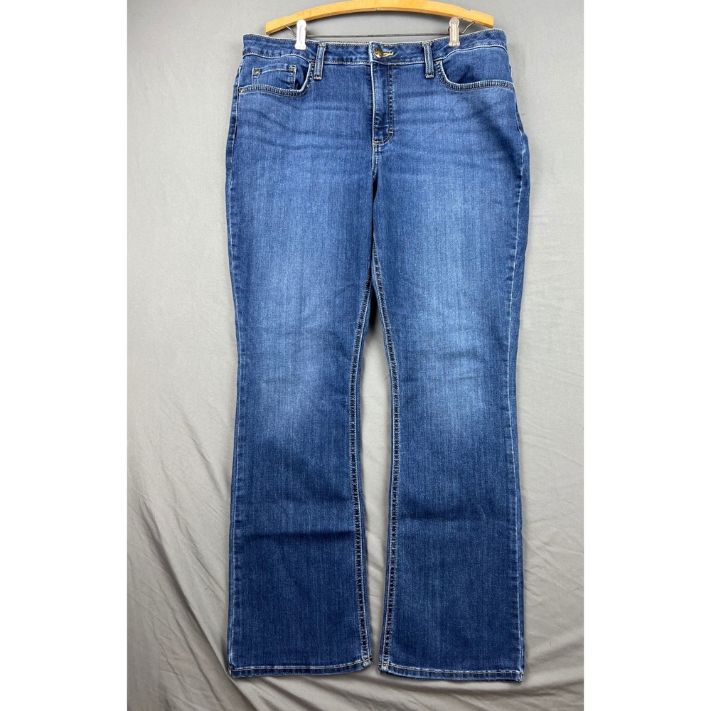 Lee Bootcut Jeans Womens 18L Regular Fit Mid Rise Blue Denim Stretch Good